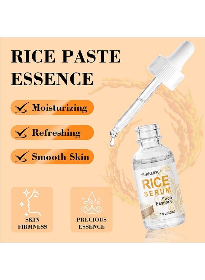YURHERSU سيروم الأرز للوجه ، خلاصة مرطب للوجه ، شد مضاد للتجاعيد ومضاد للشيخوخة وإزالة الخطوط الدقيقة للوجه ، ناعم وترطيب عميق ولون بشرة متساوي للعناية اليومية بالبشرة - 30 مل - Image 3