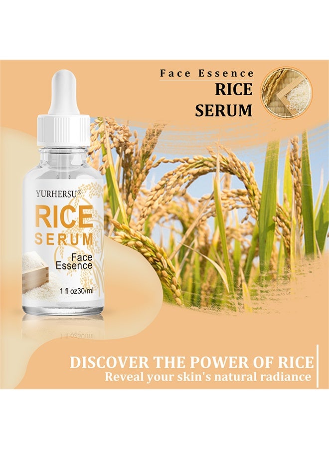 YURHERSU سيروم الأرز للوجه ، خلاصة مرطب للوجه ، شد مضاد للتجاعيد ومضاد للشيخوخة وإزالة الخطوط الدقيقة للوجه ، ناعم وترطيب عميق ولون بشرة متساوي للعناية اليومية بالبشرة - 30 مل - Image 2