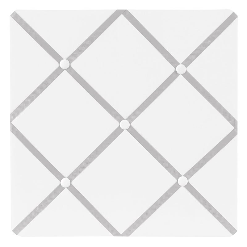 Sweet Jojo Designs Sweet Jojo Designs White and Grey Boy Girl UnisexGender Neutral Fabric Bulletin Board Picture Memo Photo for Nursery Wall Bedroom Home Office Room Decor 13x13 Gray Classic Geometric for Hotel 