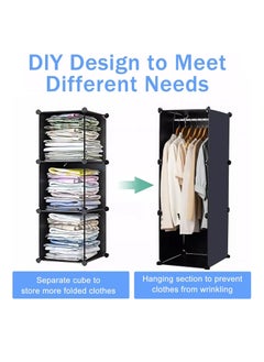 Rightsure Storage cube Organizer Wardrobe,Wardrobes for Bedroom，Portable Wardrobe Combination Armoire,Modular Cabinet for Space Saving(12-Cube)  - Image 3