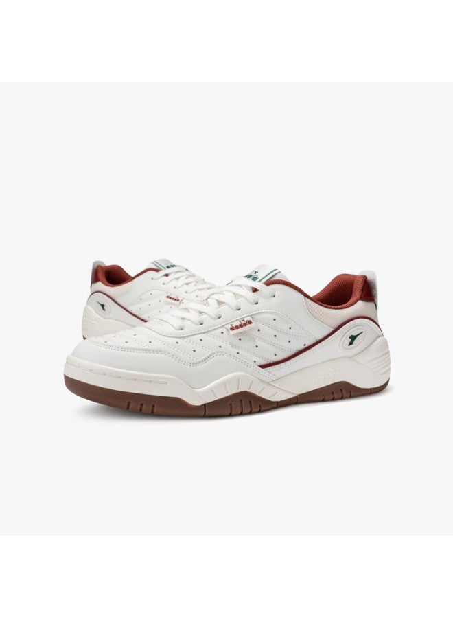 DIADORA أحذية تنس رياضية كاجوال من ديادورا يوني ريترو أكشن فلاش سحابة رقص رمادي/سييرا أحمر/أخضر داكن مقاس 40 - Image 5