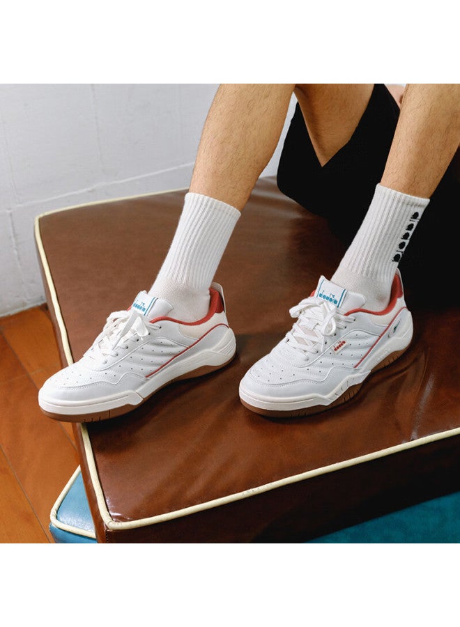 DIADORA أحذية تنس رياضية كاجوال من ديادورا يوني ريترو أكشن فلاش سحابة رقص رمادي/سييرا أحمر/أخضر داكن مقاس 40 - Image 3