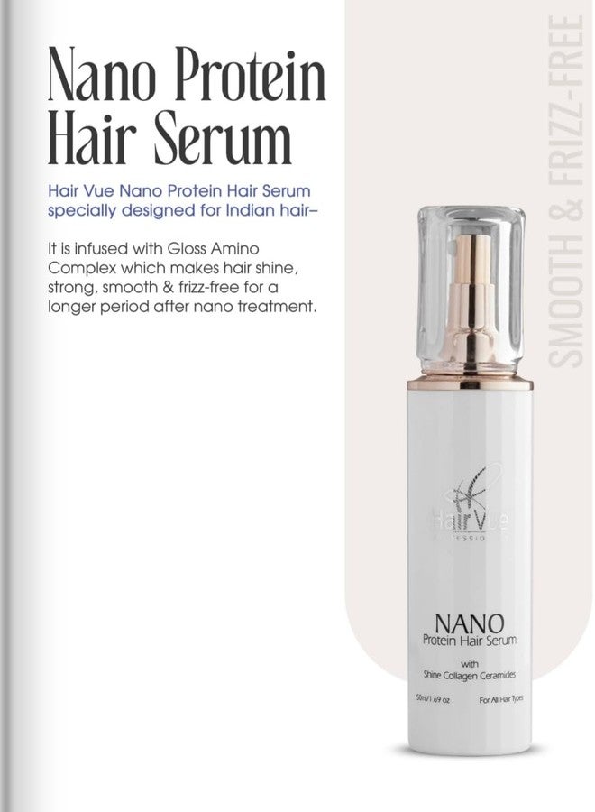 J.J.P.A HairVue Professionals Nano Protein Hair Serum with Shine Collagen Ceramides, 50ml - Image 1