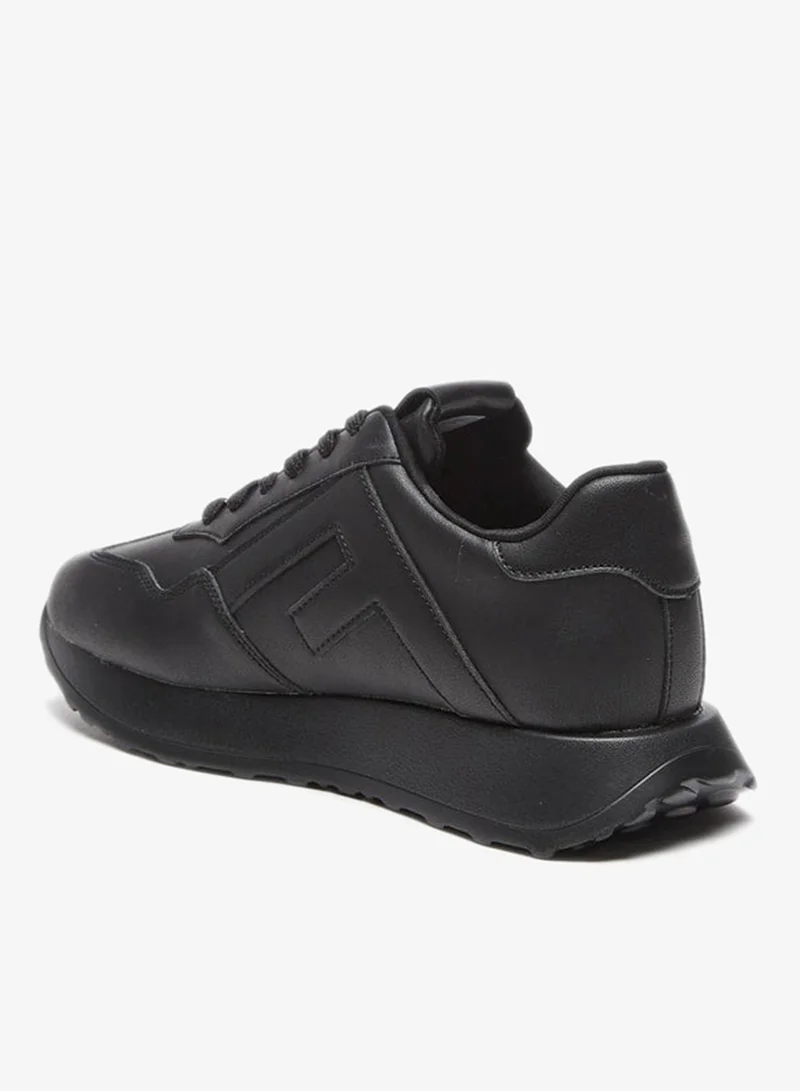 Flora Bella By Shoexpress Monotone Low Ankle Sneakers with Lace-Up Closure