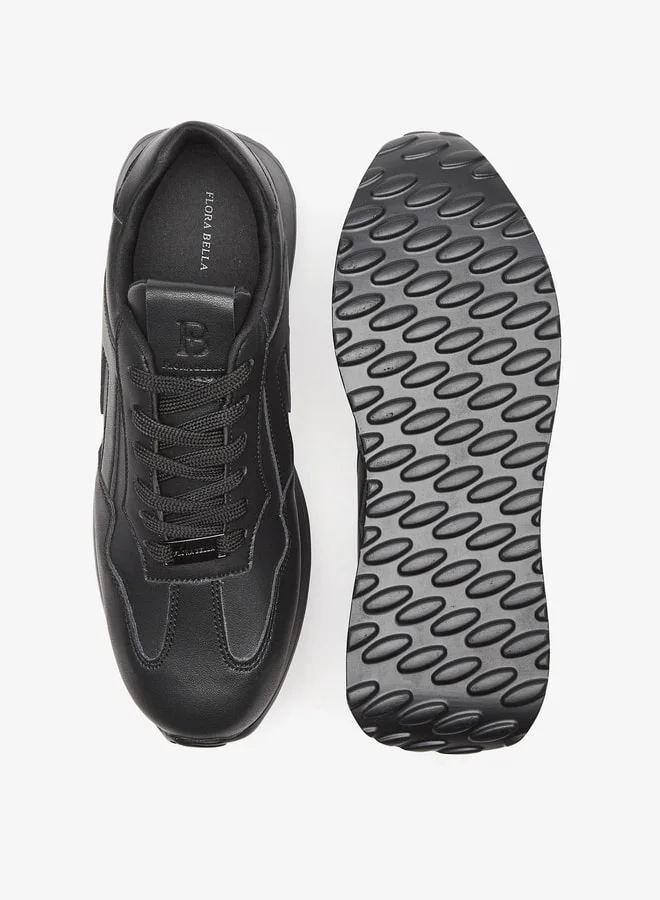 Flora Bella By Shoexpress Monotone Low Ankle Sneakers with Lace-Up Closure