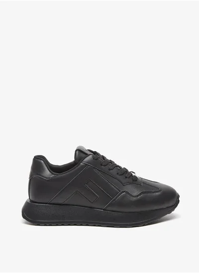 Flora Bella By Shoexpress Monotone Low Ankle Sneakers with Lace-Up Closure