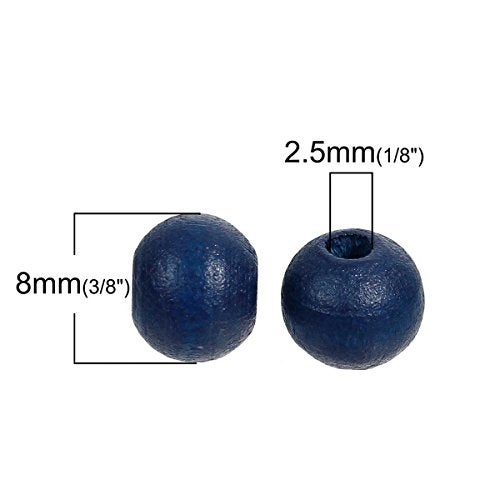 Craft Making Shop 1000 Painted Navy Round Wood Beads 8mm - Very Small - Wood Beads with 2mm Hole - Image 2