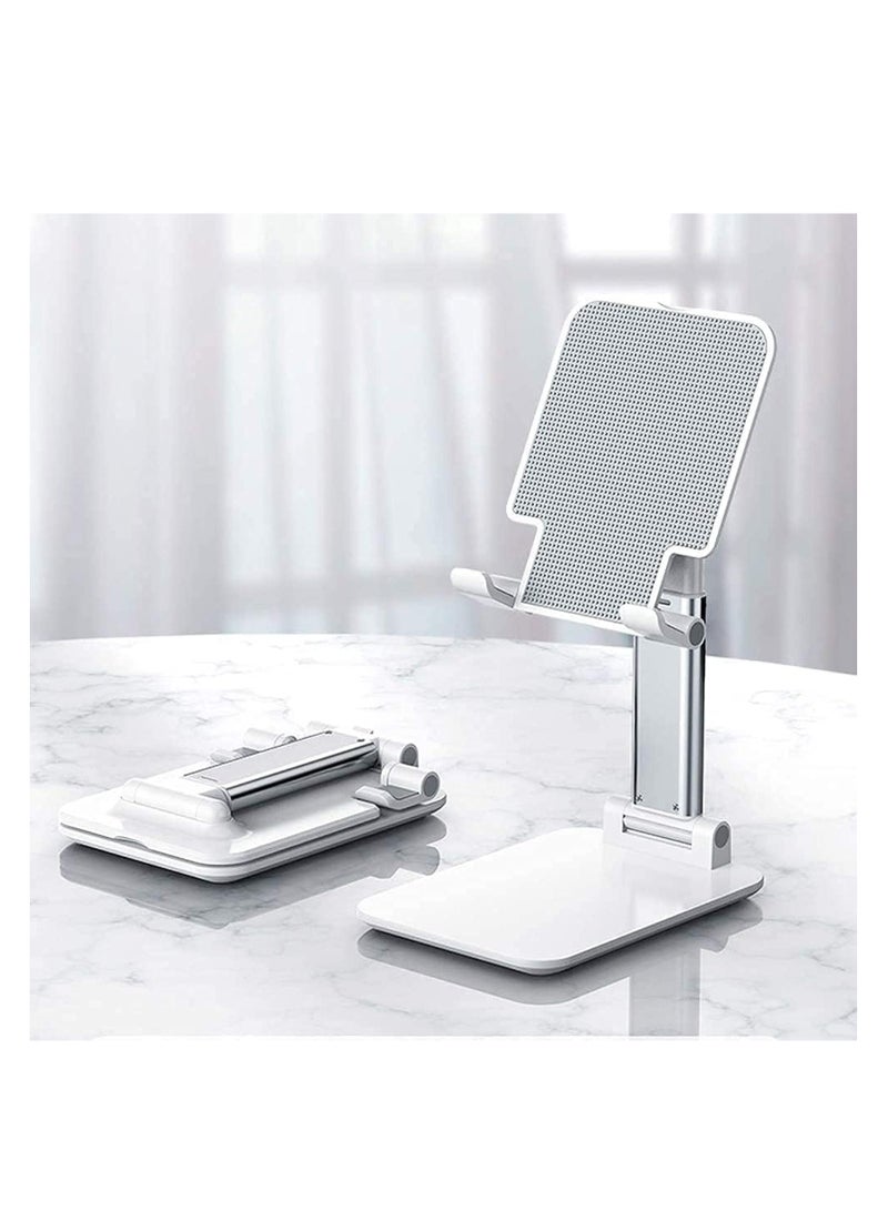 ECVV ECVV LC-29 Foldable Mobile phone Stand Tablet Work area All-inclusive Convenient Rotatable Holder for iPhone, iPad Arouse, Nintendo Switch, Cell and up to 13" White  - Image 1