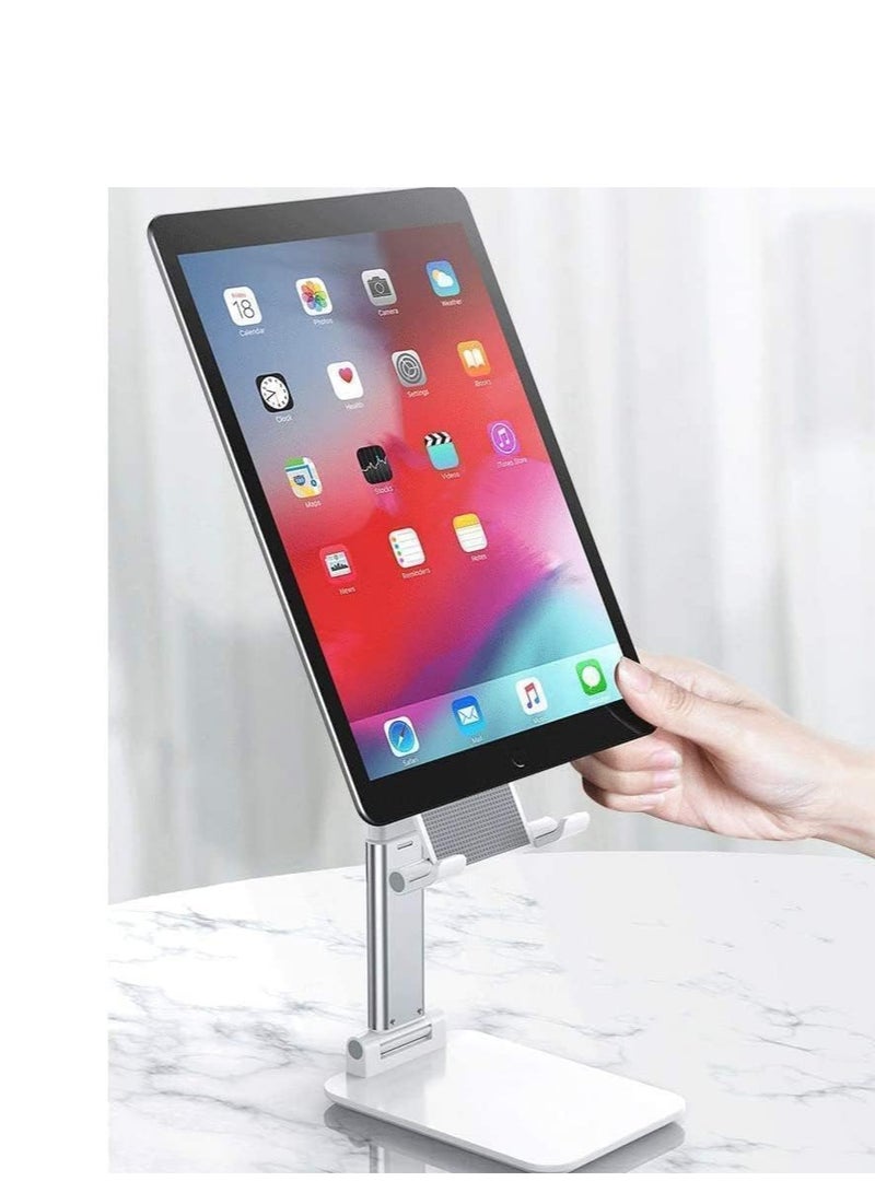 ECVV ECVV LC-29 Foldable Mobile phone Stand Tablet Work area All-inclusive Convenient Rotatable Holder for iPhone, iPad Arouse, Nintendo Switch, Cell and up to 13" White  - Image 2