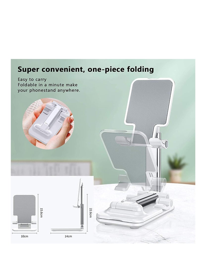 ECVV ECVV LC-29 Foldable Mobile phone Stand Tablet Work area All-inclusive Convenient Rotatable Holder for iPhone, iPad Arouse, Nintendo Switch, Cell and up to 13" White  - Image 5