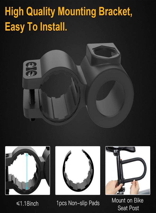 INTEKIN Bike U Lock Heavy Duty Lock, 16mm U Lock and 5ft Length Security Cable with Sturdy Mounting Bracket for Motorcycle and More, Black, Small - Image 5