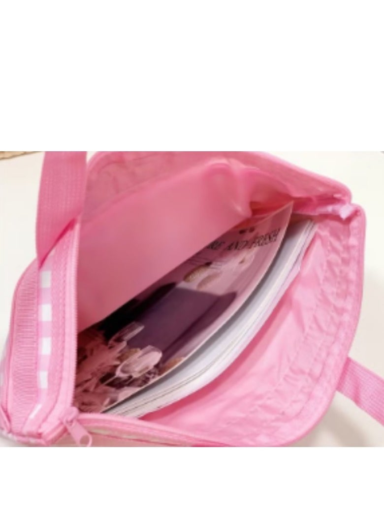 Hello Kitty New cartoon Sanrio Hello Kitty double-layer zipper waterproof file bag student tutoring bag  - Image 3