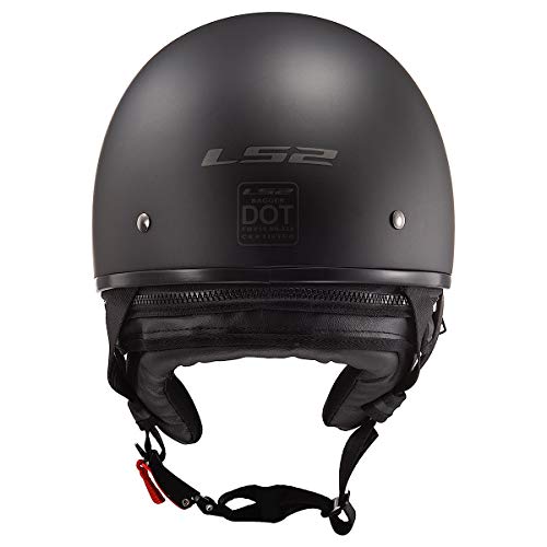 LS2 Helmets Bagger Motorcycle Half Helmet (Matte Black - X-Small) - Image 3