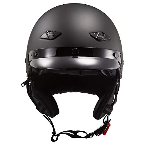 LS2 Helmets Bagger Motorcycle Half Helmet (Matte Black - X-Small) - Image 5