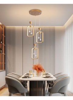 Best Power Modern LED Chandelier Light 7275-3 with 3 Lighting Levels, 75cm Adjustable Length, 50W - Aluminum Finish for Living Room, Dining Room, and Kitchen  - Image 1