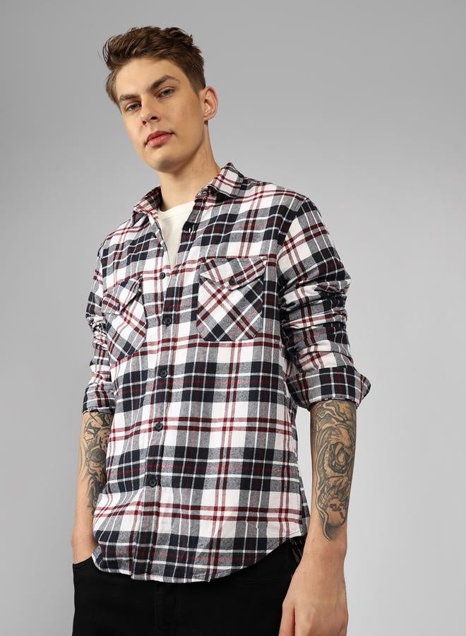 Dennis Lingo Relaxed Fit Navy Cotton Shirt Spread Collar - Image 3