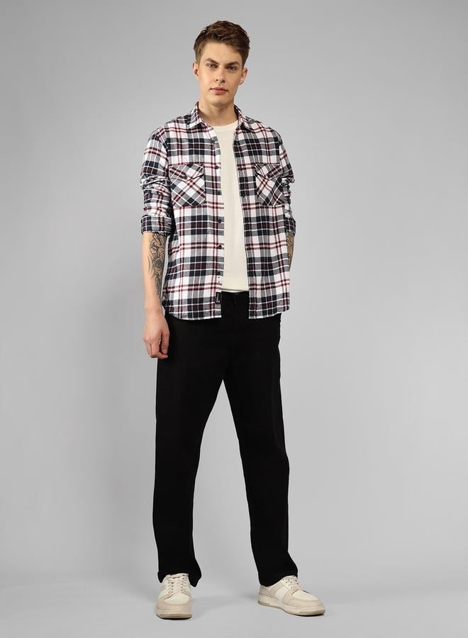 Dennis Lingo Relaxed Fit Navy Cotton Shirt Spread Collar - Image 2