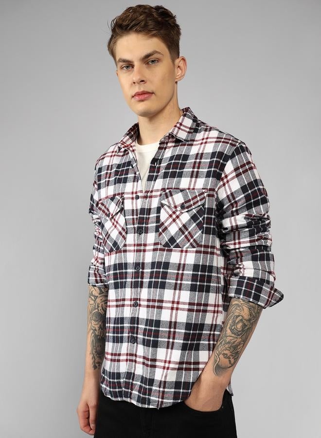 Dennis Lingo Relaxed Fit Navy Cotton Shirt Spread Collar - Image 5