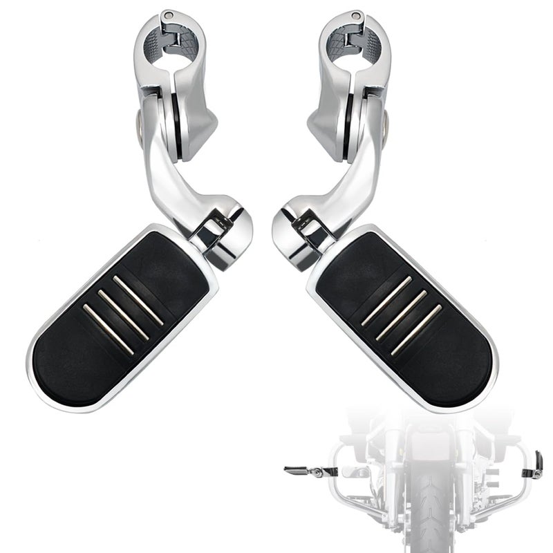 FOVPLUE 125 Highway FootpegsShort Angled Adjustable Highway Pegs wMount for Harley Touring Street Glide Electra Glide Road King Softail CVO Dyna Trike VRSC Sportster w114 Engine GuardChrome3