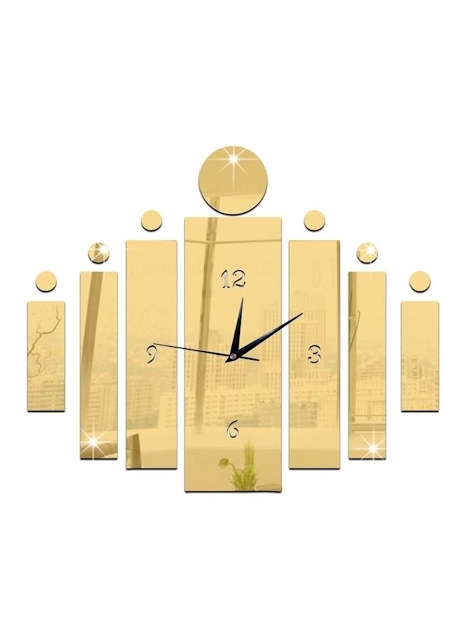 نيبمينينت ساعة حائط قابلة للإزالة تثبتها بنفسك بتصميم هندسي إبداعي بلون ذهبي بني - Image 1