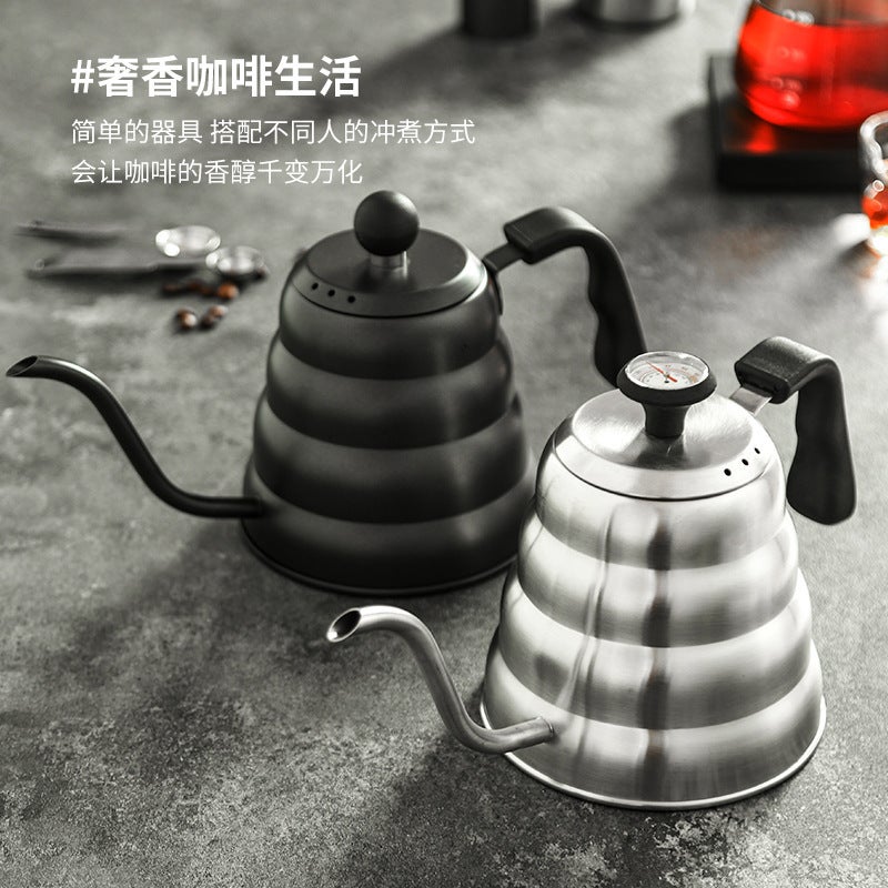 Stainless Steel Mocha Hand Pot Black Coffee Pot With Lid Hanging Ear Fine Cloud Pot Hanging Ear Hand Pot Coffee Pot - Image 2