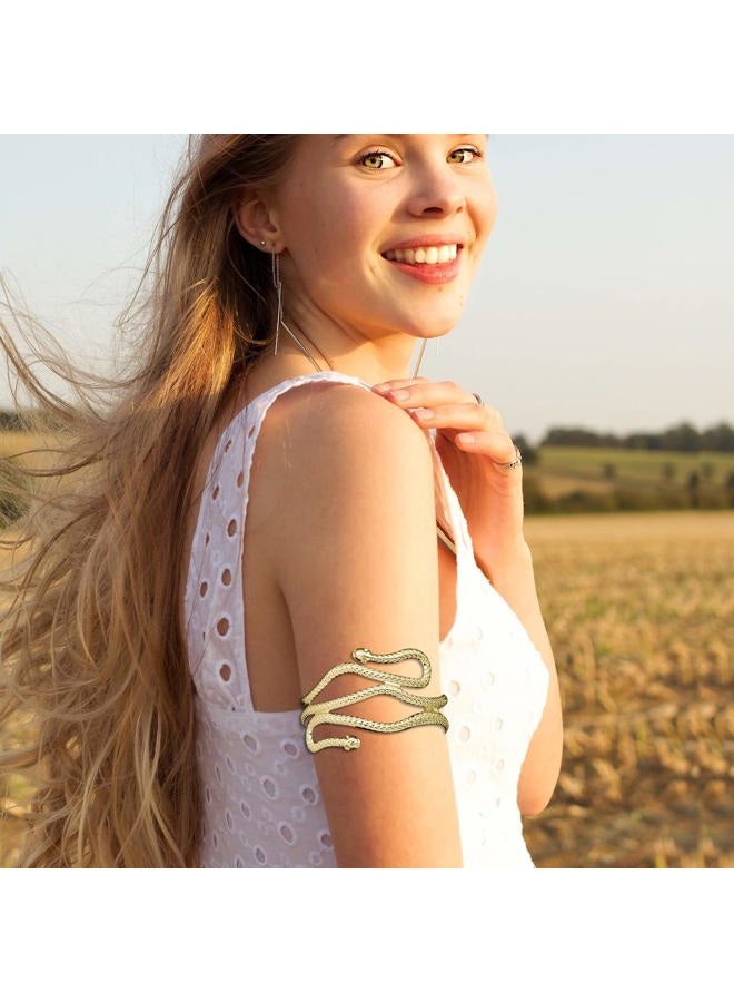 RechicGu Chic Egypt Cleopatra Swirl Snake Arm Cuff Armlet Armband Open Bangle Bracelet 8cm Polycarbonate, 8cm, Polycarbonate - Image 5