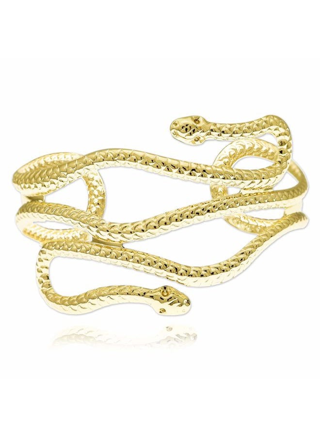 RechicGu Chic Egypt Cleopatra Swirl Snake Arm Cuff Armlet Armband Open Bangle Bracelet 8cm Polycarbonate, 8cm, Polycarbonate - Image 1