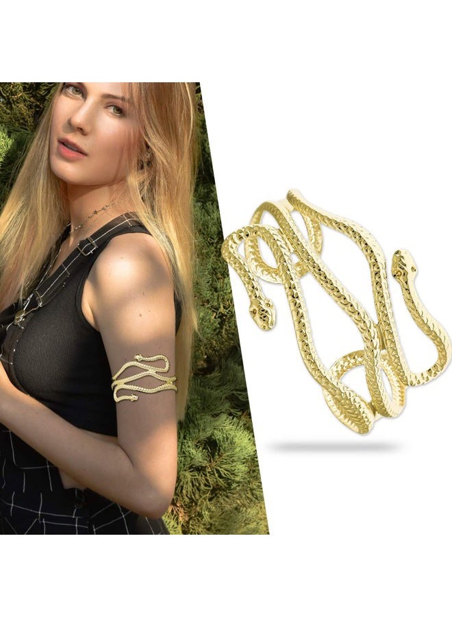 RechicGu Chic Egypt Cleopatra Swirl Snake Arm Cuff Armlet Armband Open Bangle Bracelet 8cm Polycarbonate, 8cm, Polycarbonate - Image 3