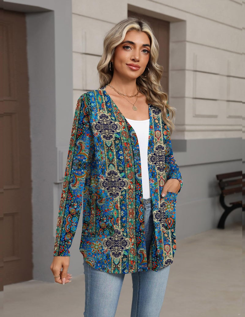 Zeagoo Lightweight Cardigan for Women 2026 Long Sleeve Open Front Casual Cardigans with Pockets - Image 4