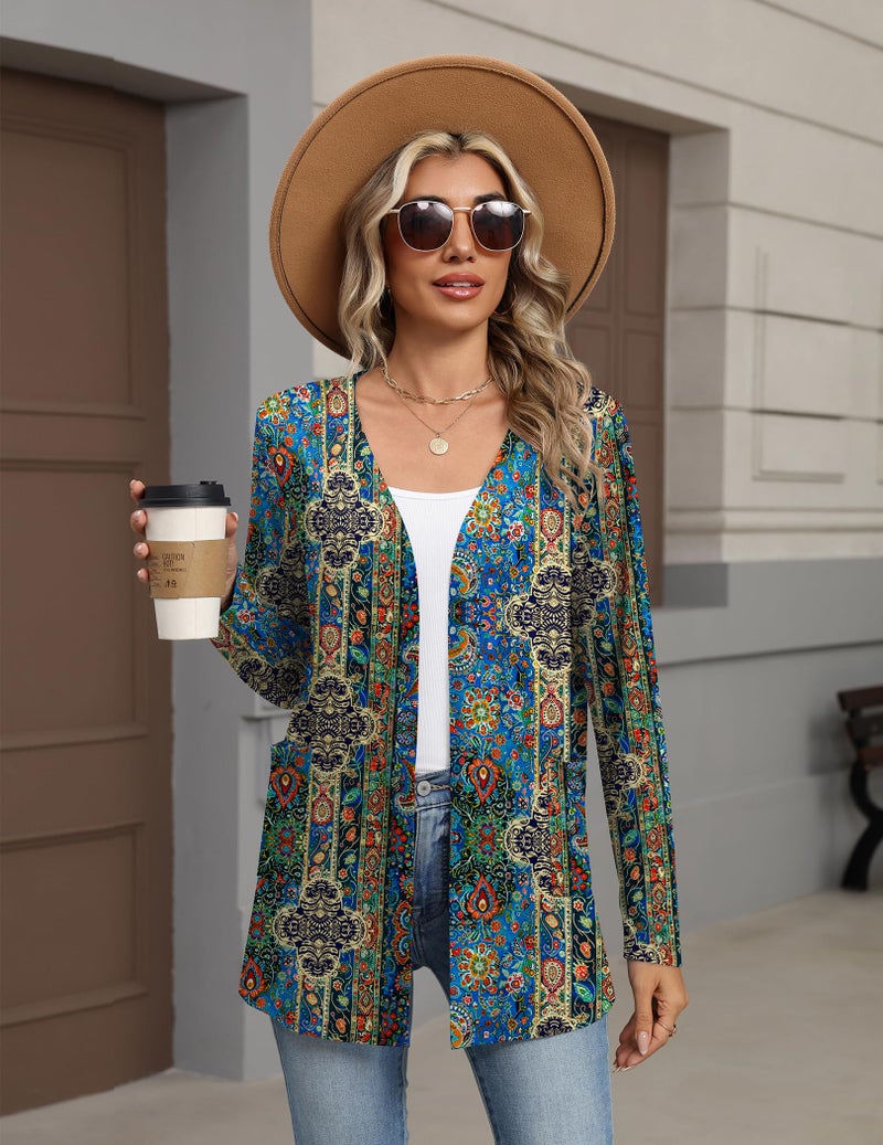 Zeagoo Lightweight Cardigan for Women 2026 Long Sleeve Open Front Casual Cardigans with Pockets - Image 2