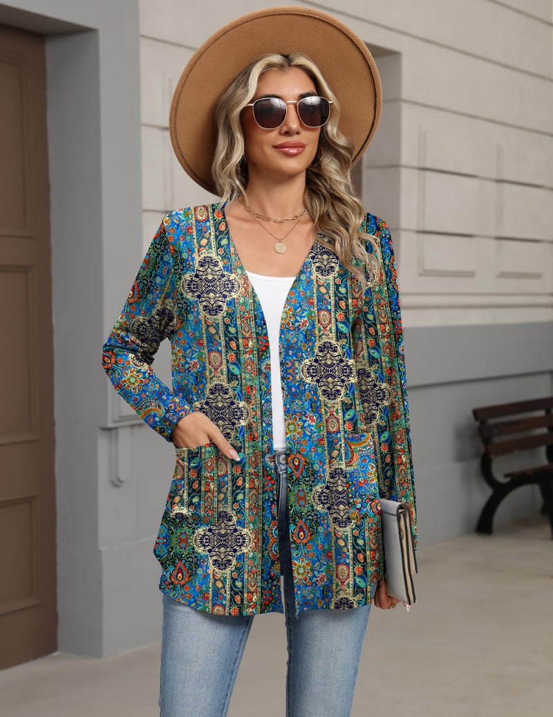 Zeagoo Lightweight Cardigan for Women 2026 Long Sleeve Open Front Casual Cardigans with Pockets - Image 3