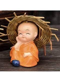 VKL Set of 4 Baby Monk Hat Buddha Figurines - for Car Dashboard | Home Decor| Office Decor| Gifting for Pregnant Women| Diwali Decor| Vaastu Decor| Fengshui Decorative Showpiece  - Image 2