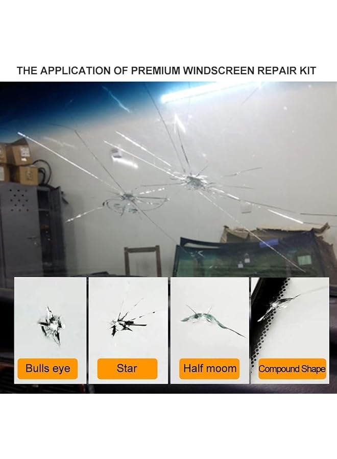 Excefore Fast Repair Diy Car Windshield Repair Kit - Fixes Auto Glass Windshield Crack, Chip, And Scratch - Suitable For Bulls Eyes, Star, Half Moon, And Long Crack Combination Repairs - Image 3