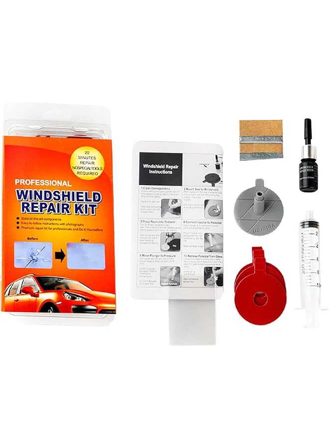 Excefore Fast Repair Diy Car Windshield Repair Kit - Fixes Auto Glass Windshield Crack, Chip, And Scratch - Suitable For Bulls Eyes, Star, Half Moon, And Long Crack Combination Repairs - Image 1