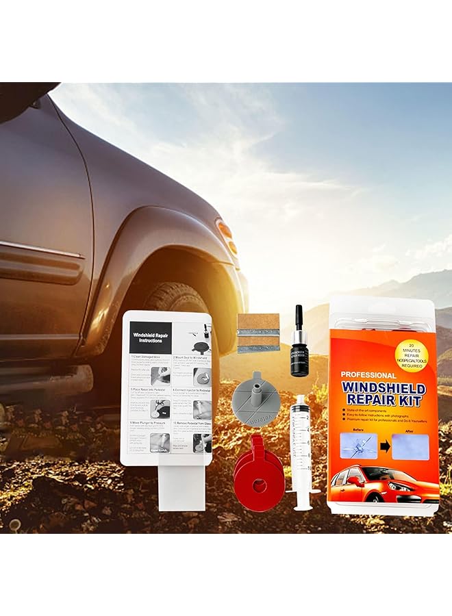 Excefore Fast Repair Diy Car Windshield Repair Kit - Fixes Auto Glass Windshield Crack, Chip, And Scratch - Suitable For Bulls Eyes, Star, Half Moon, And Long Crack Combination Repairs - Image 2