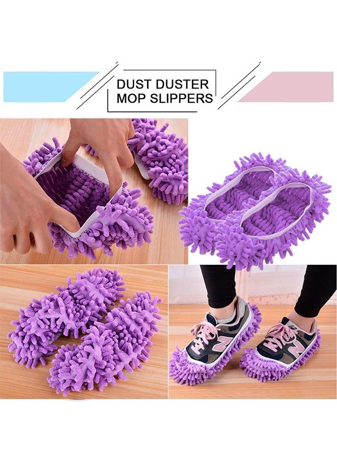 Generic - 5 Pairs (10Pcs) Mop Slippers Shoes, Microfiber Cleaning House Mop Slippers, Floor Cleaning Tools, Shoe Cover, Soft Washable Reusable Microfiber Foot Socks - Image 1