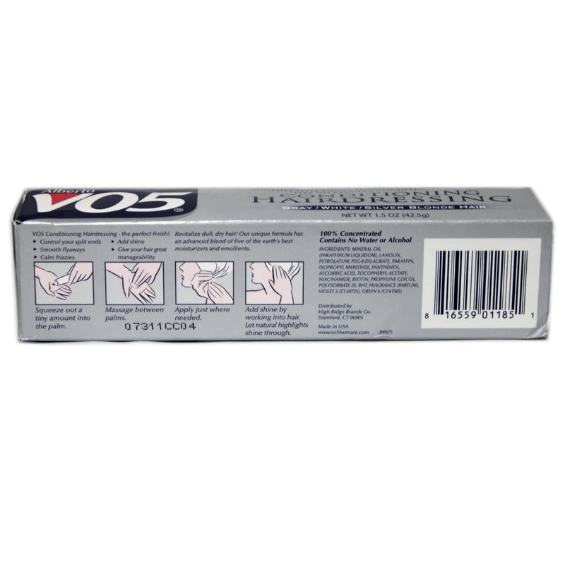 Alberto VO5 Conditioning Hairdressing for Gray, White, Silver Blonde Hair, 1.5 oz (Pack of 2) - Image 3