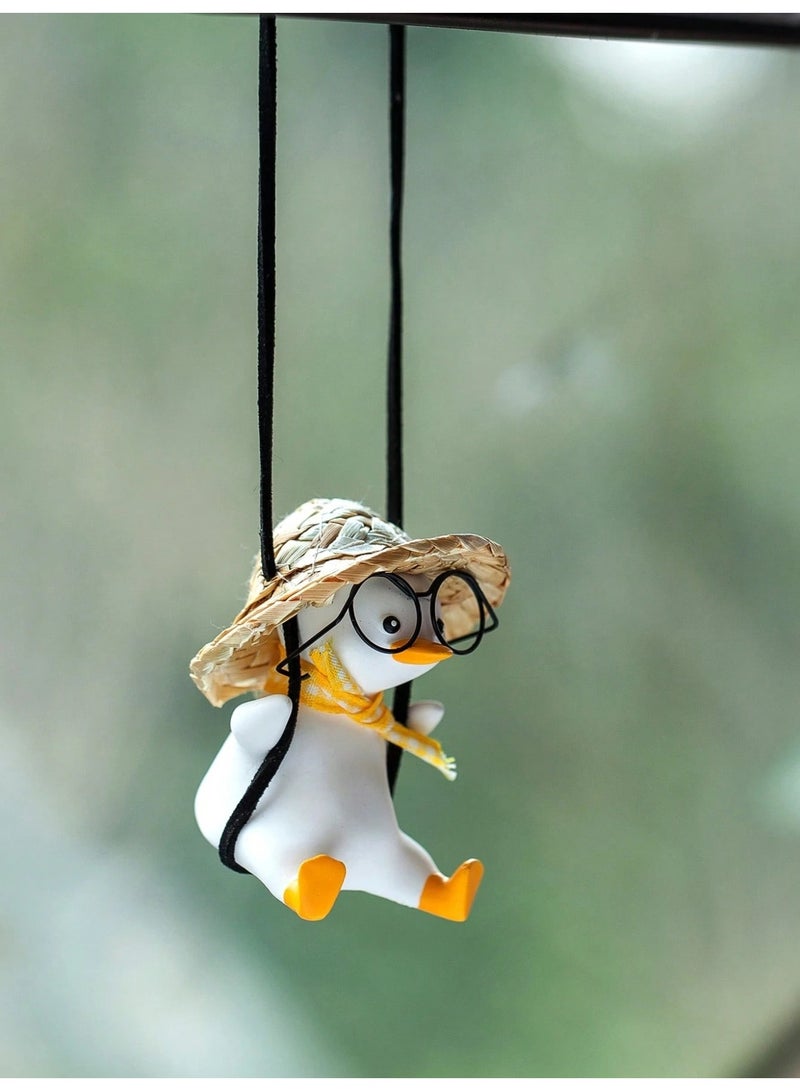 Cute Car Decoration Accessory Cartoon Penguin with Hat and Glasses - Image 3