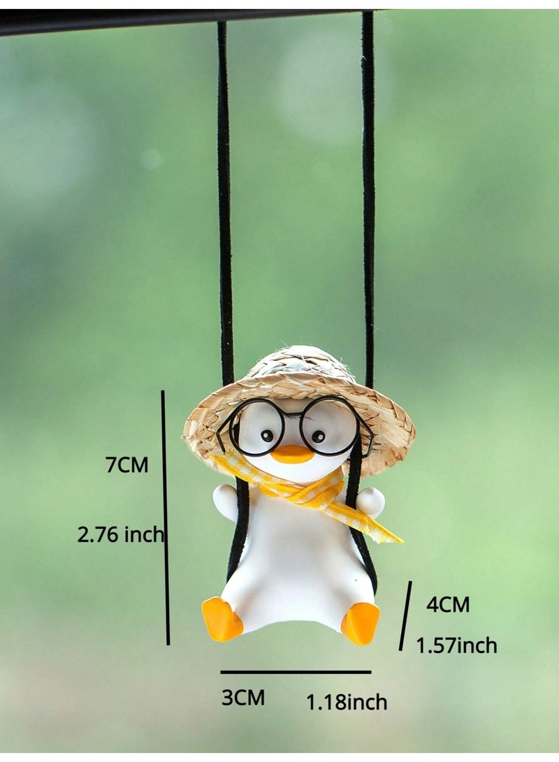Cute Car Decoration Accessory Cartoon Penguin with Hat and Glasses - Image 2