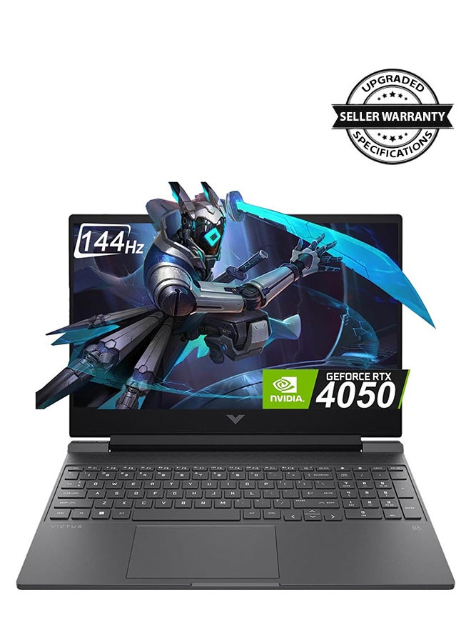 HP لابتوب الألعاب فيكتوس 15.6 بوصة، معالج إنتل كور i5-13420H، 16 جيجابايت ذاكرة DDR4، 512 جيجابايت SSD، شاشة 15.6" FHD IPS 144Hz، 250 نت، بطاقة رسومات NVIDIA RTX 4050 6 جيجابايت، لوحة مفاتيح مضاءة، ويندوز 11 هوم - Image 1