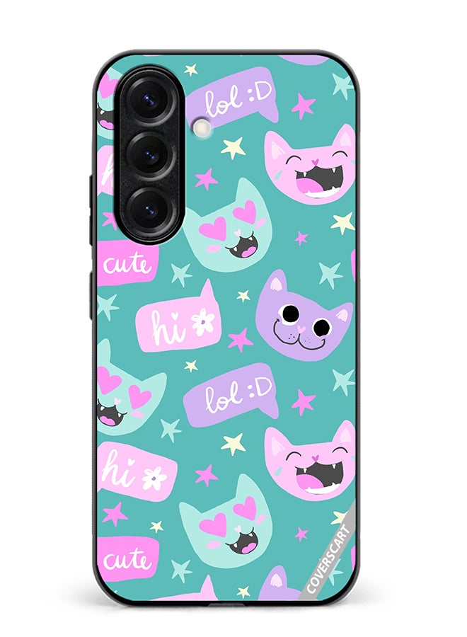 VR CREATIVE Protective Case Cover For Samsung Galaxy S25 Plus Cat Had And Bubble Speech Design Multicolour