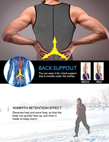 NonEcho Men Sauna Vest Hot Sweat Waist Trainer Corset Neoprene Tank Top Shapewear Slimming Shirt Workout Suit - Image 3