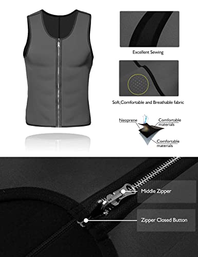 NonEcho Men Sauna Vest Hot Sweat Waist Trainer Corset Neoprene Tank Top Shapewear Slimming Shirt Workout Suit - Image 4