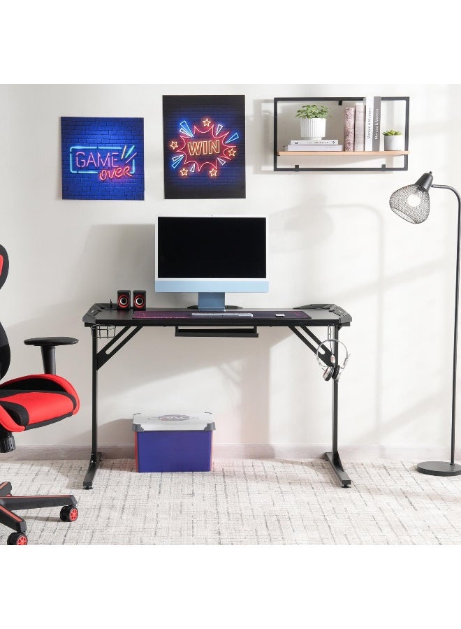 Pan Home Oki Gaming Desk With Rgb Light - Black - Image 3