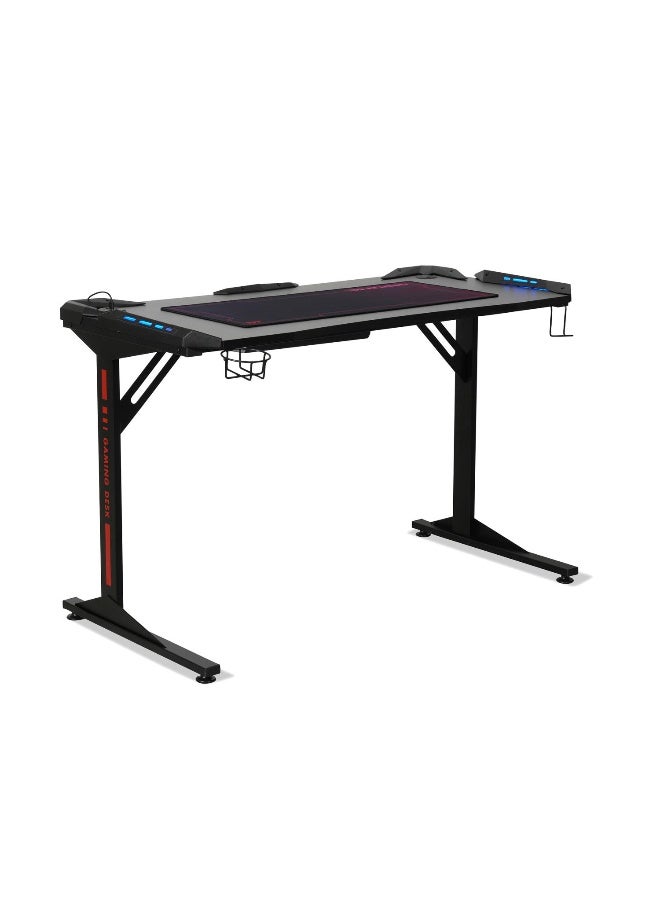 Pan Home Oki Gaming Desk With Rgb Light - Black - Image 4