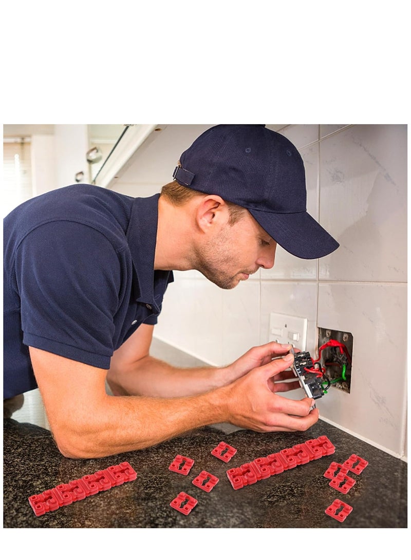 KASTWAVE 36Pcs Electrical Outlet Spacers, Red Outlet Spacers for Electrical Box Outlet Spacers Shims Switch Receptacle Spacers Socket Spacers for Electrical Box or Loose Outlet Plug Fix Plastic - Image 5