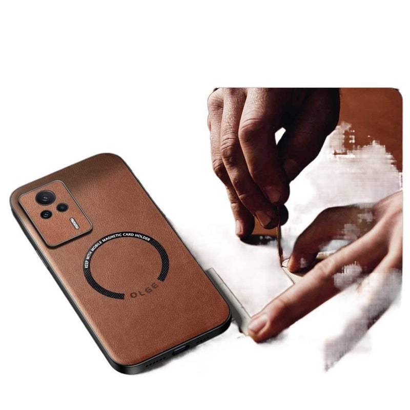 Leather Texture Protective Case for redmik60ultra/k60ultra/xiaomi13tpro/xiaomi13t with Shockproof and Drop Protection plus Shockproof plus Full Coverage in Mountain Green - Image 4