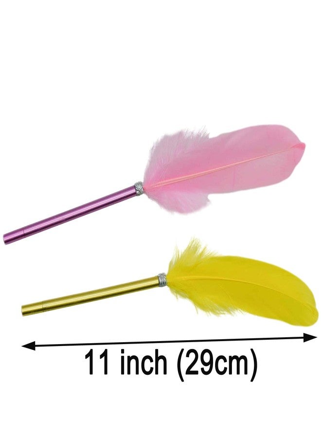 Maydahui 24 PCS Natural Goose Feather Rollerball Pen Fashion Cute Kawaii Pens Black Gel Ink Pens for Student Girls - Image 2