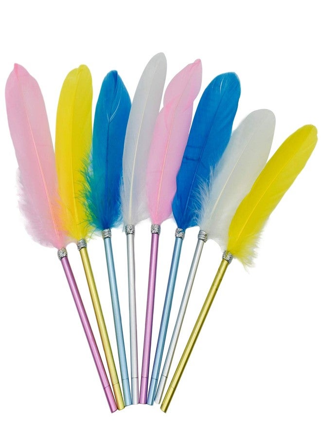 Maydahui 24 PCS Natural Goose Feather Rollerball Pen Fashion Cute Kawaii Pens Black Gel Ink Pens for Student Girls - Image 1