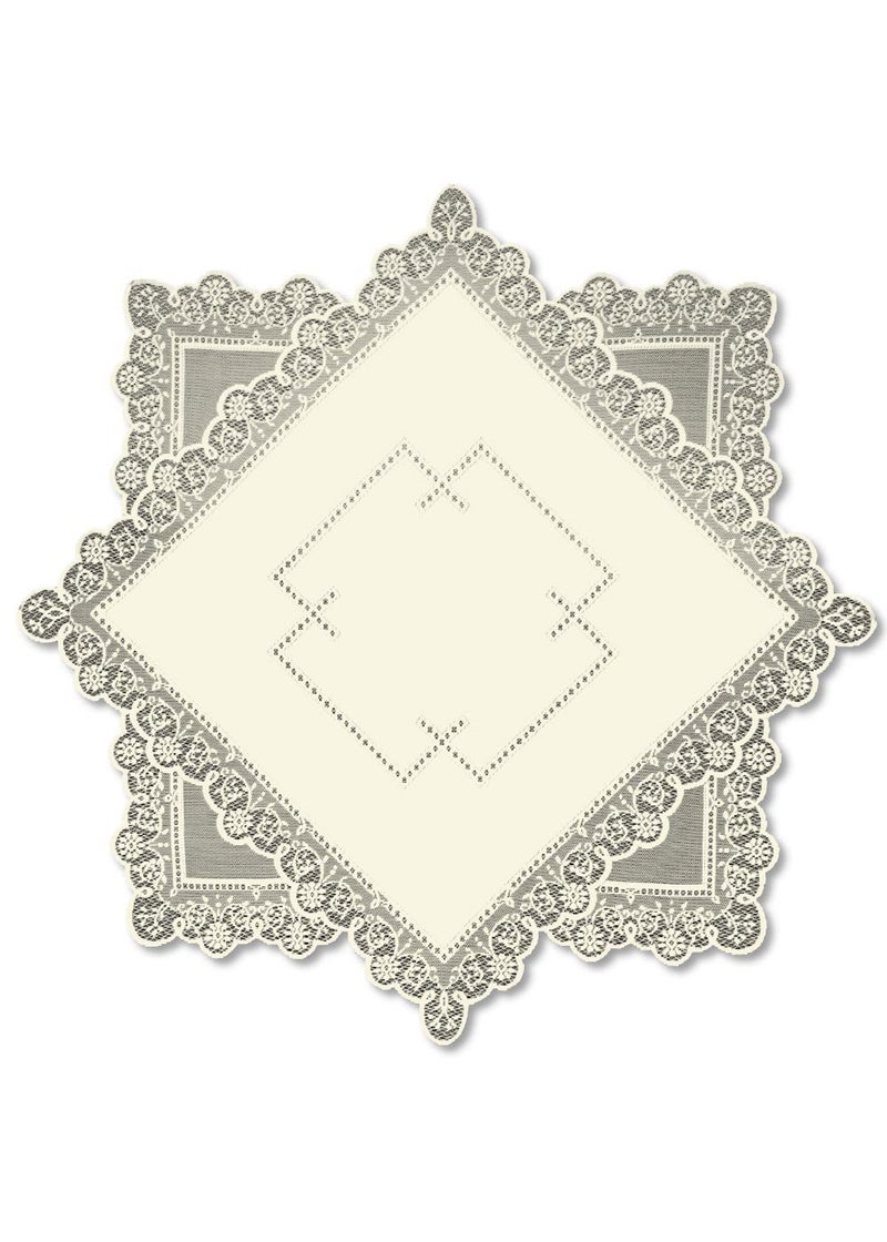Heritage Lace Prelude 30Inch by 30Inch Table Topper Ecru